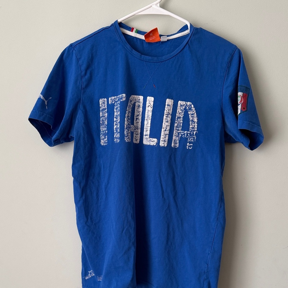 Puma Blue Italia Graphic Crew Neck T-Shirt